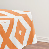 Orangefarbenes und weißes Diamantmuster Tischdecke (Beispiel)