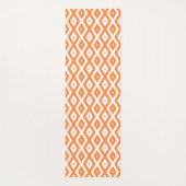 Orangefarbenes und weißes Diamantmuster Yogamatte (Rückseite)