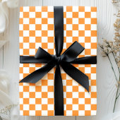 Orangefarbenes und weißes Karton-Muster Geschenkpapier