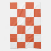 Orangefarbenes und weißes Karton-Muster Geschirrtuch (Vertikal)