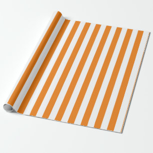 Orangefarbenes und weißes Muster Geschenkpapier