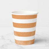 Orangefarbenes und weißes Party Pappbecher (Rückseite)