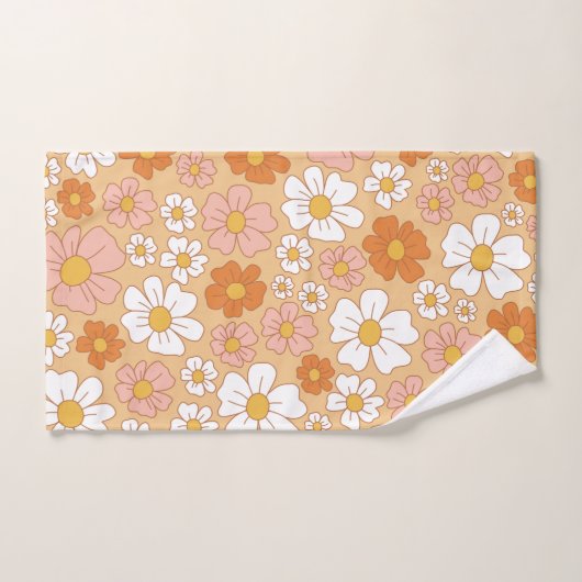 Orangefarbenes und weißes Set (Handtuch)