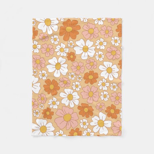 Orangefarbenes und weißes Vliesschwarz Fleecedecke (Vorderseite)