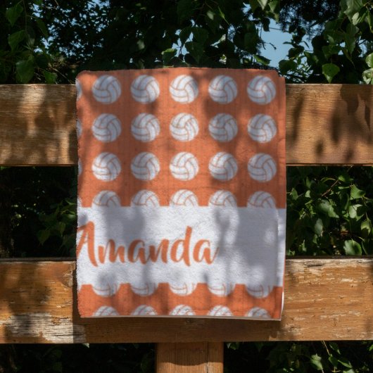 Orangefarbenes und weißes Volleyballmuster Fleecedecke