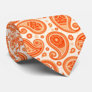 Orangefarbenes Vintages Paisley-Muster Krawatte