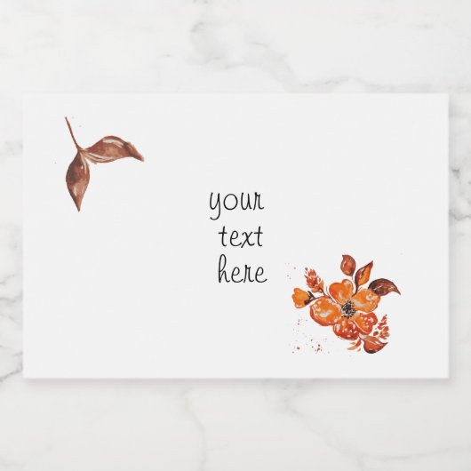 Orangefarbenes Wasser Lebensmitteletikett (Einzelnes Label)