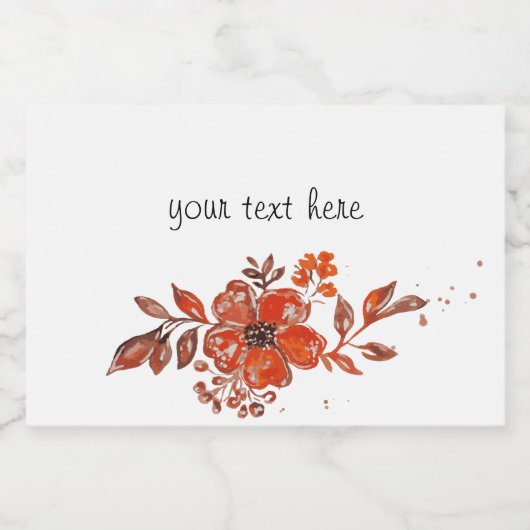 Orangefarbenes Wasser Lebensmitteletikett (Einzelnes Label)