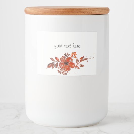 Orangefarbenes Wasser Lebensmitteletikett (Vorderseite)