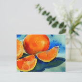 Orangefarbenes Wasser Postkarte (Stehend Vorderseite)