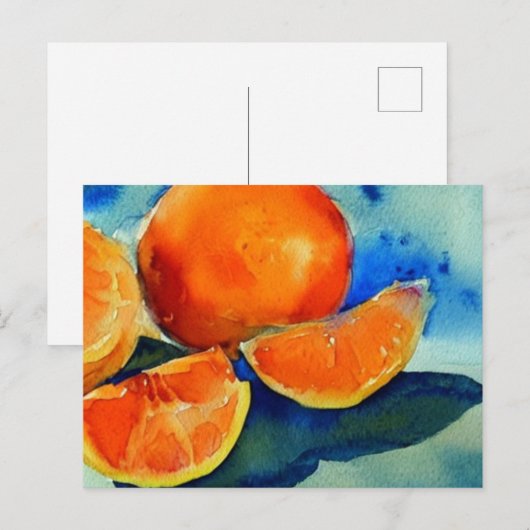 Orangefarbenes Wasser Postkarte (Vorne/Hinten)