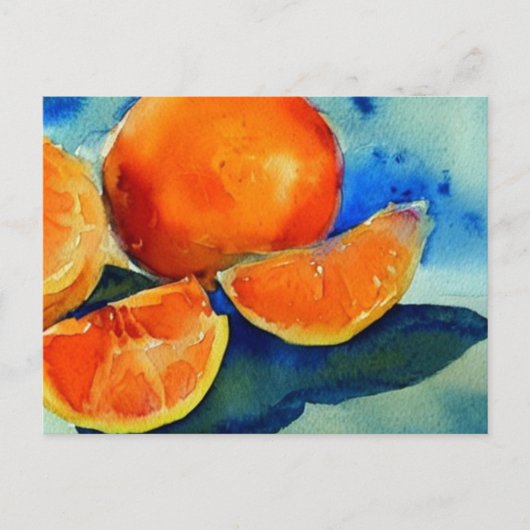 Orangefarbenes Wasser Postkarte (Vorderseite)