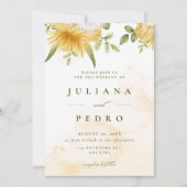 Orangefarbenes Wasserfarbenspiel Save the Date Blu (Vorderseite)