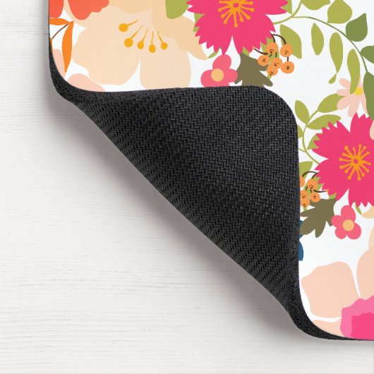 Orangefarbenes Wasserfarbmuster Mousepad (Ecke)