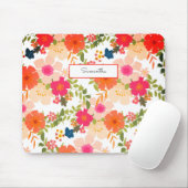 Orangefarbenes Wasserfarbmuster Mousepad (Mit Mouse)