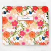 Orangefarbenes Wasserfarbmuster Mousepad (Vorne)