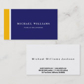 Orangefarbenes Weißes Blau Moderner Einfacher Visitenkarte (Vorne/Hinten)