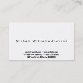 Orangefarbenes Weißes Blau Moderner Einfacher Visitenkarte (Rückseite)