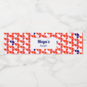 Orangefarbenes weißes Muster, Aqiqah Babydusche Wasserflaschenetikett (Einzelnes Label)