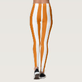 Orangefarbenes weißes Raster Halloween-Kostüm Leggings (Rückseite)