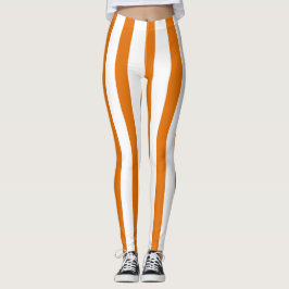 Orangefarbenes weißes Raster Halloween-Kostüm Leggings