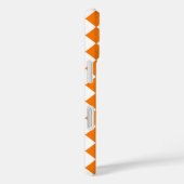 Orangefarbenes weißes Schachbrett Diamantmuster Case-Mate iPhone Hülle (Rückseite / Rechts)