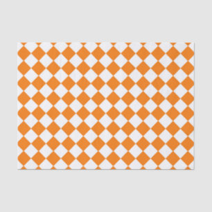Orangefarbenes weißes Schachbrett Diamantmuster Seidenpapier