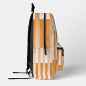 Orangefarbenes weißes Streifenmuster Bedruckter Rucksack (Links)