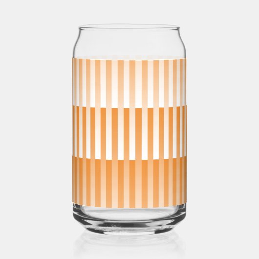 Orangefarbenes weißes Streifenmuster Dosenglas (Rechts)