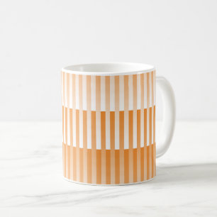 Orangefarbenes weißes Streifenmuster Kaffeetasse