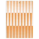 Orangefarbenes weißes Streifenmuster Klemmbrett (Rückseite)