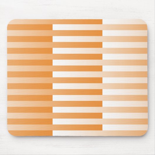 Orangefarbenes weißes Streifenmuster Mousepad (Vorne)
