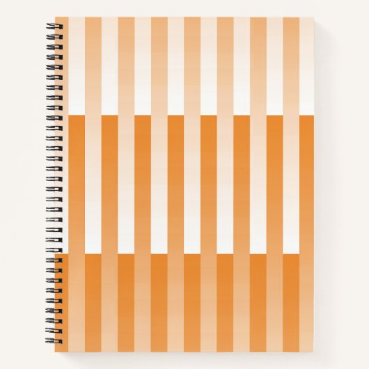 Orangefarbenes weißes Streifenmuster Notizblock (Vorderseite)