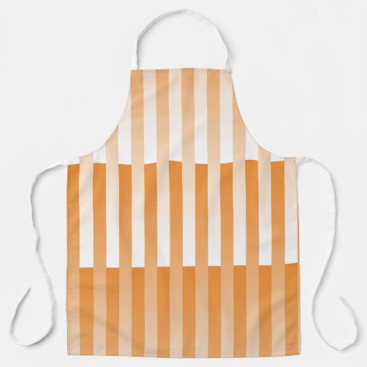 Orangefarbenes weißes Streifenmuster Schürze (Vorderseite)