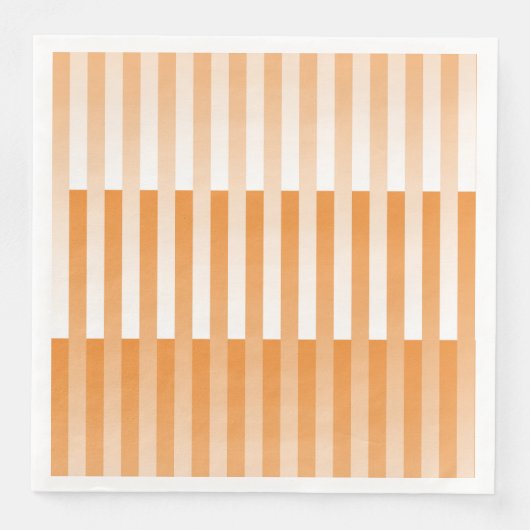 Orangefarbenes weißes Streifenmuster Serviette (Vorderseite)