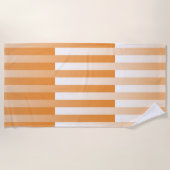 Orangefarbenes weißes Streifenmuster Strandtuch (Vorderseite)