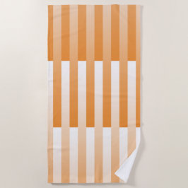 Orangefarbenes weißes Streifenmuster Strandtuch
