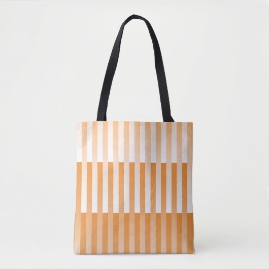 Orangefarbenes weißes Streifenmuster Tasche (Vorderseite)