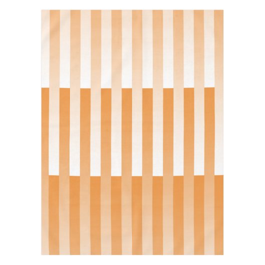 Orangefarbenes weißes Streifenmuster Tischdecke (Vorderseite)