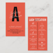 Orangefarbenes weißes Symbol Makeup Lash Extension Visitenkarte (Vorne/Hinten)