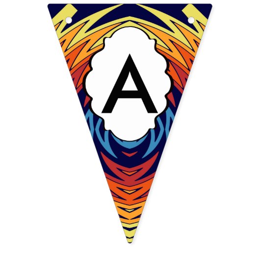 Orangefarbenes Windmühle abstraktes Design Wimpelkette (Dritte Fahne)