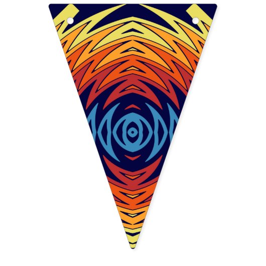 Orangefarbenes Windmühle abstraktes Design Wimpelkette (Erste Fahne)