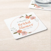 Orangefarbenes, zartes Brautparty Rechteckiger Pappuntersetzer (angewinkelt)