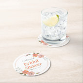 Orangefarbenes, zartes Brautparty Runder Pappuntersetzer (Vor Ort)