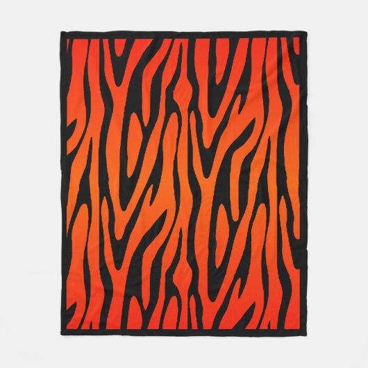 Orangefarbenes Zebra-Skin-Muster Fleecedecke (Vorderseite)