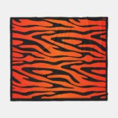 Orangefarbenes Zebra-Skin-Muster Fleecedecke (Vorderseite (Horizontal))