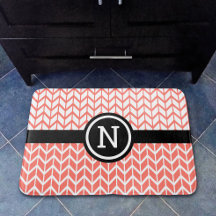 Orangefarbenes Zickzack Muster Monogram Bold moder