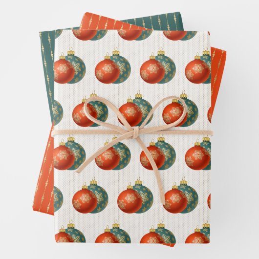 Orangefarbenes Zierpapier Set 3 Geschenkpapier Set (Beispiel)