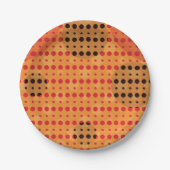 Orangefärbte Abstrakte Polka-Punkte (dunkel) g9 Pappteller (Vorderseite)