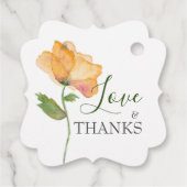 Orangefärbte Blume Geschenkanhänger (Rückseite)